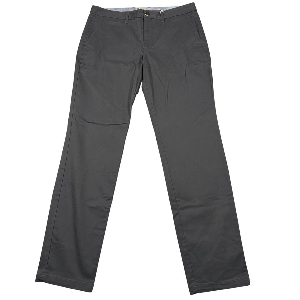 Perk Feel Good Chinos Men 34/32 Charcoal Grey Slim Fit Stretch Cotton Trousers - Picture 2 of 7